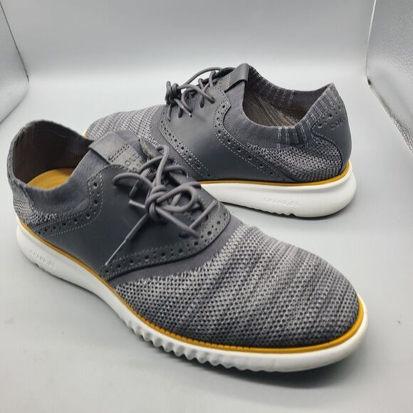 Cole Haan Stitchlite Grand Shoes Gray Mens Size 9 Wingtip Oxford Knit C25308 main image 8